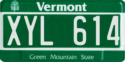 VT license plate XYL614