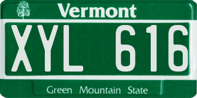 VT license plate XYL616