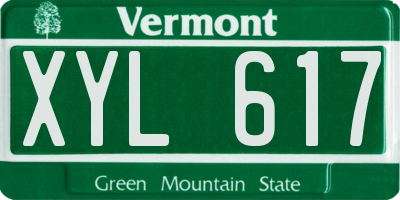 VT license plate XYL617