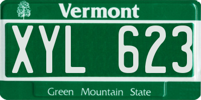 VT license plate XYL623