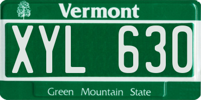 VT license plate XYL630