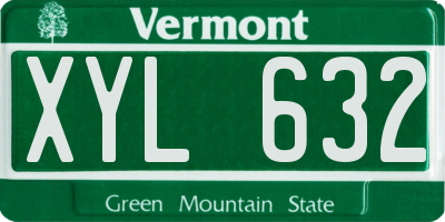 VT license plate XYL632