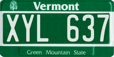 VT license plate XYL637