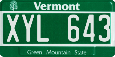 VT license plate XYL643