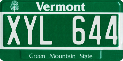 VT license plate XYL644