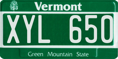 VT license plate XYL650