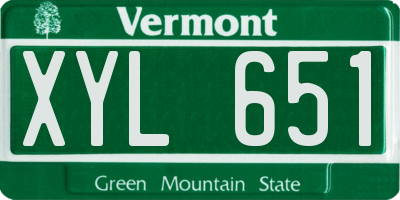 VT license plate XYL651