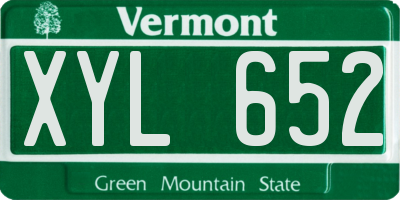VT license plate XYL652