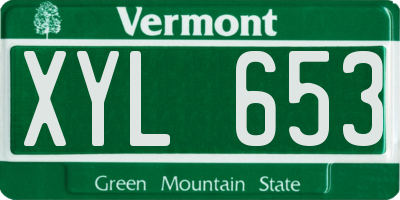 VT license plate XYL653