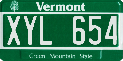 VT license plate XYL654