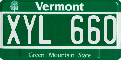VT license plate XYL660