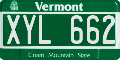 VT license plate XYL662