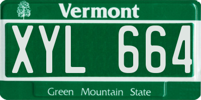 VT license plate XYL664