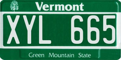 VT license plate XYL665