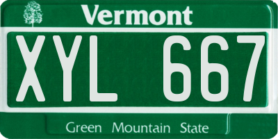 VT license plate XYL667