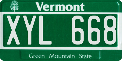 VT license plate XYL668