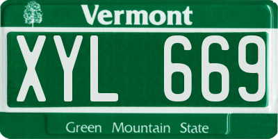 VT license plate XYL669