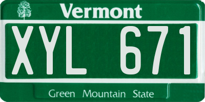 VT license plate XYL671