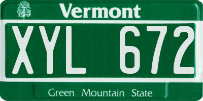 VT license plate XYL672