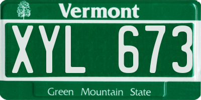 VT license plate XYL673