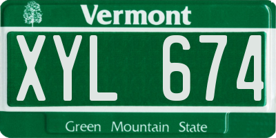 VT license plate XYL674