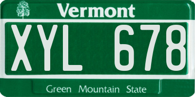 VT license plate XYL678