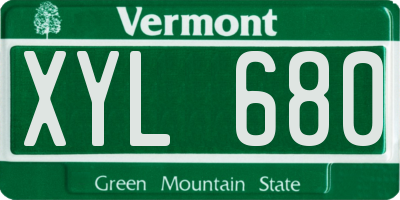 VT license plate XYL680
