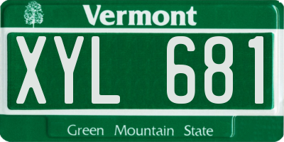 VT license plate XYL681