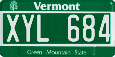 VT license plate XYL684