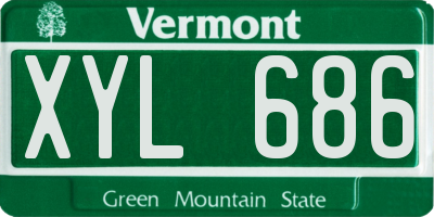 VT license plate XYL686