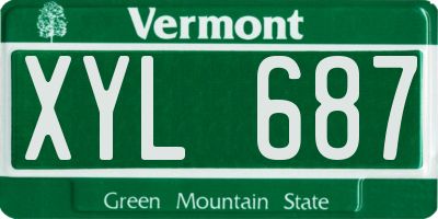 VT license plate XYL687