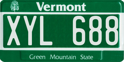 VT license plate XYL688