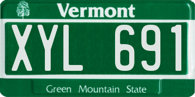 VT license plate XYL691