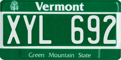 VT license plate XYL692