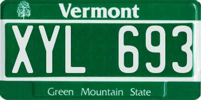 VT license plate XYL693