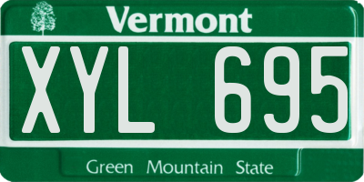 VT license plate XYL695