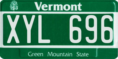 VT license plate XYL696