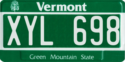 VT license plate XYL698