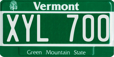 VT license plate XYL700