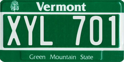 VT license plate XYL701