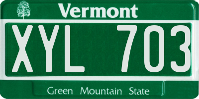 VT license plate XYL703