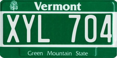 VT license plate XYL704