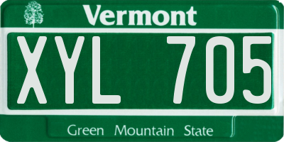 VT license plate XYL705