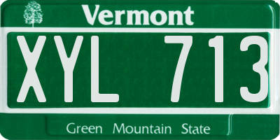 VT license plate XYL713