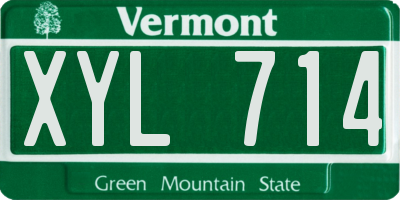 VT license plate XYL714