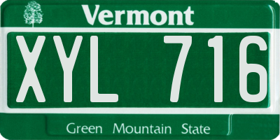 VT license plate XYL716