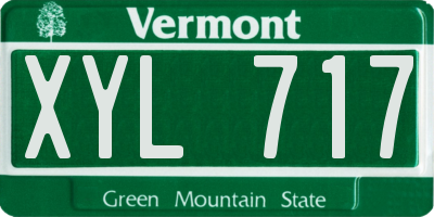 VT license plate XYL717