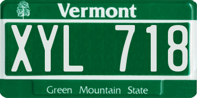 VT license plate XYL718