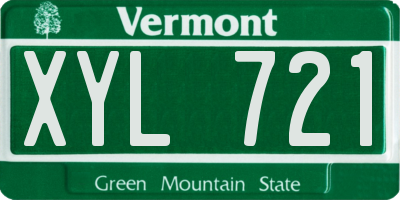 VT license plate XYL721