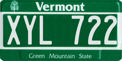 VT license plate XYL722